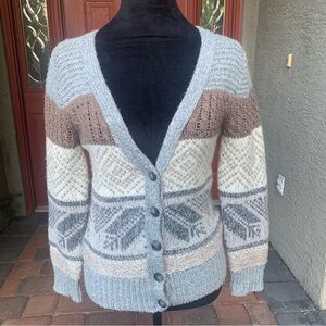 Grandmacore Knit Cardigan Sweater in Neutral Colors